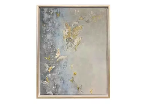 Холст бабочки (garda decor) серебристый 60x80 см.