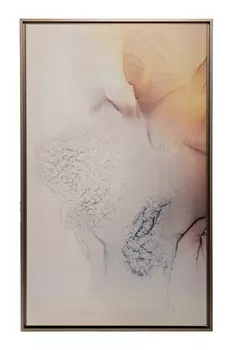 Холст мираж в серебряном багете (garda decor) бежевый 60x100 см.