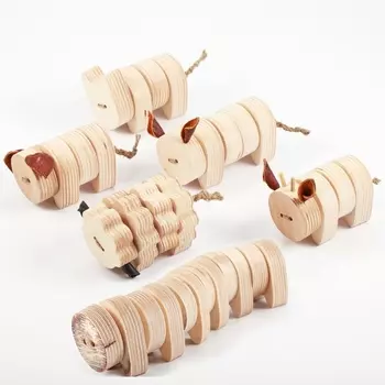 Игрушки ono. набор из 6 зверьков (im) бежевый 10x6.0x4.0 см.