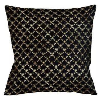 Интерьерная подушка чешуйки двойные (object desire) черный 45x12x45 см.