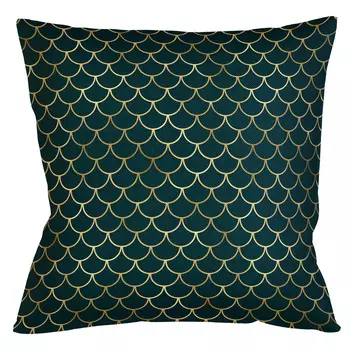 Интерьерная подушка чешуйки (object desire) зеленый 45x12x45 см.