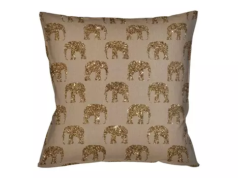 Интерьерная подушка группа слонов (object desire) бежевый 45x12x45 см.