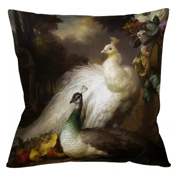 Интерьерная подушка «королевский павлин», версия 1 (object desire) мультиколор 45x12x45 см.