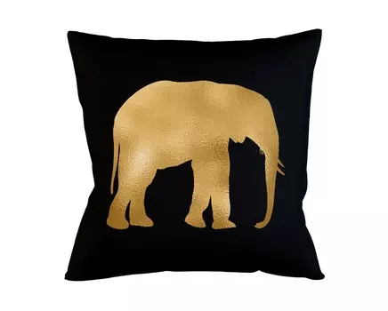 Интерьерная подушка «золотой слон» (object desire) мультиколор 45x45 см.