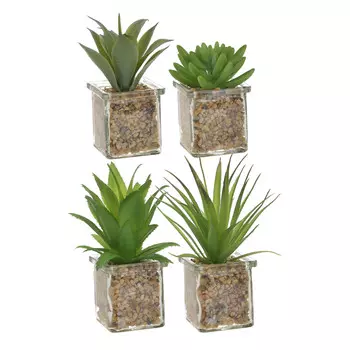 Искусственный цветок в кашпо crenelled (to4rooms) зеленый 15x17 см.