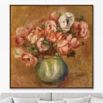 Репродукция картины на холсте anémones 1907г. (картины в квартиру) коричневый 105x105 см.