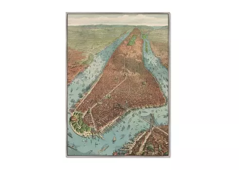 Репродукция картины на холсте antique map of new york city 1879г. (картины в квартиру) мультиколор 75x105 см.