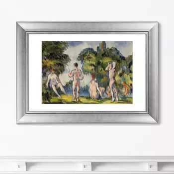 Репродукция картины в раме bathers 1890г. (картины в квартиру) зеленый 71x51 см.