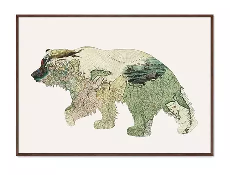 Репродукция картины на холсте большая россия, хозяин тайги 2016г (картины в квартиру) мультиколор 105x75 см.