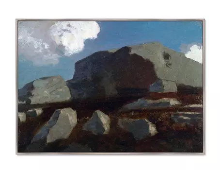 Репродукция картины на холсте landscape with rocks, near royan 1875г. (картины в квартиру) мультиколор 105x75 см.