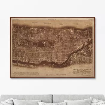 Репродукция картины на холсте new york city, photo ii, 1922г. (картины в квартиру) коричневый 105x75 см.