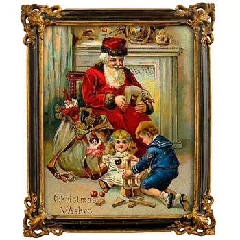 Картина «с новым годом!», версия 8, в раме «селин» (object desire) красный 25x40 см.