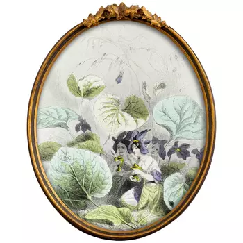 Картина «скромные фиалки» в раме «тиффани» (object desire) фиолетовый 21x27 см.