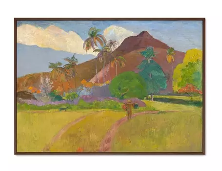 Репродукция картины на холсте tahitian landscape 1891г. (картины в квартиру) мультиколор 105x75 см.