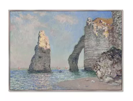 Репродукция картины на холсте the rock needle and the porte d aval 1885г. (картины в квартиру) мультиколор 105x75 см.
