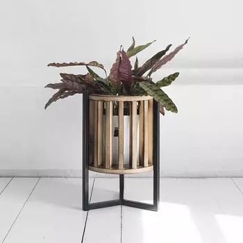 Кашпо куг в цвете жженой березы (archpole) коричневый 34x50x34 см.