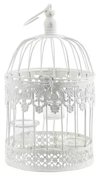 Клетка-подсвечник bolu (to4rooms) белый 19.0x40.0x19.0 см.