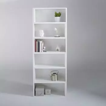 Книжный шкаф everett (laredoute) белый 139x200x30 см.