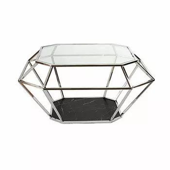 Кофейный стол brilliant (zmebel) серебристый 100x50x100 см.