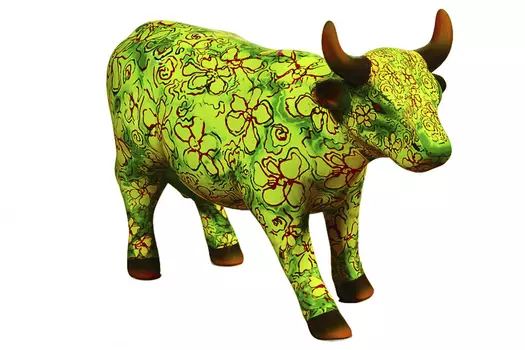 Коллекционная корова flora (cowparade) зеленый 16x11 см.
