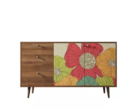 Комод berber (etg-home) коричневый 150x90x45 см.