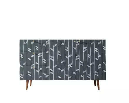 Комод berber с двумя дверками и ящиками (etg-home) зеленый 150x90x45 см.