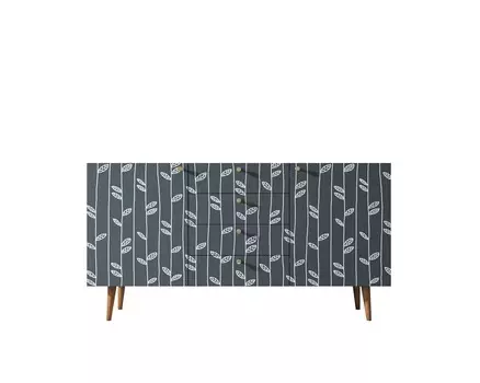 Комод berber с ящиками (etg-home) зеленый 160x70x40 см.