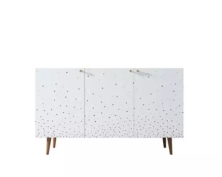 Комод berber три дверки (etg-home) белый 150.0x90.0x45.0 см.