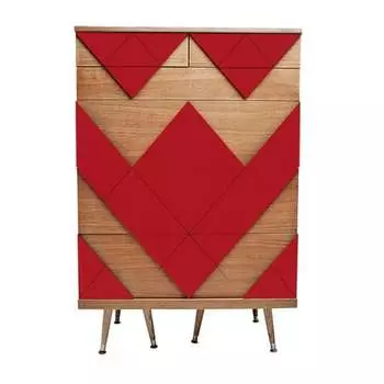 Комод big woo (woodi) красный 80x120x50 см.