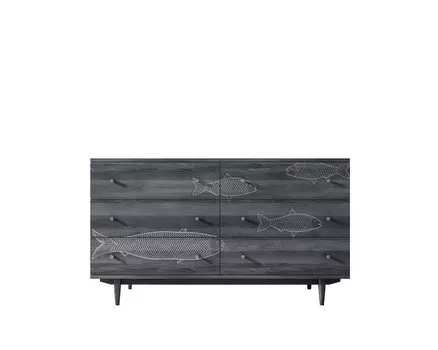 Комод boho (etg-home) черный 140x80x45 см.