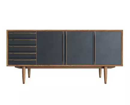 Комод bruni black (etg-home) черный 160x75x45 см.