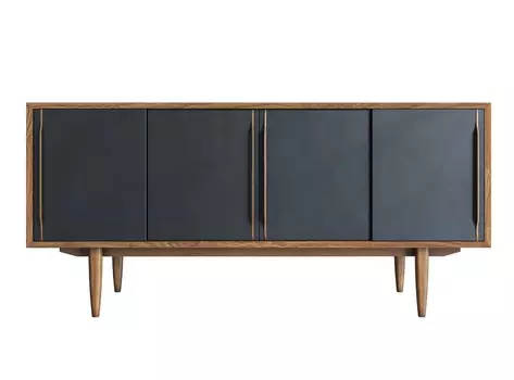 Комод bruni black (etg-home) черный 160x75x45 см.