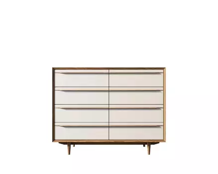 Комод bruni white 8 (etg-home) коричневый 125x100x45 см.