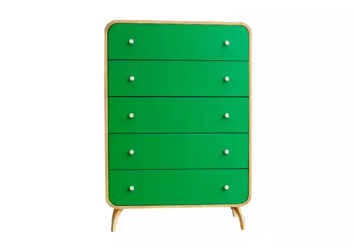 Комод ellipse с пятью ящиками (etg-home) зеленый 90x130x40 см.