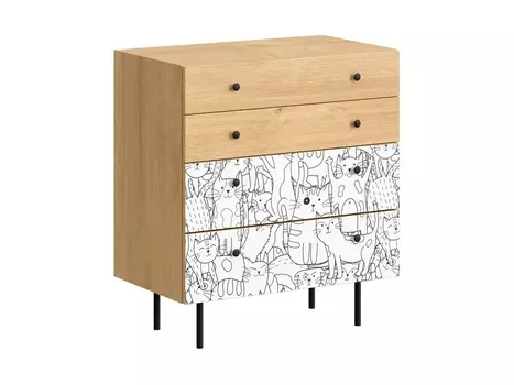 Комод frida (ogogo) серый 76x86x45 см.