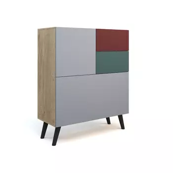 Комод galata forest (olhause) серый 100x120x40 см.