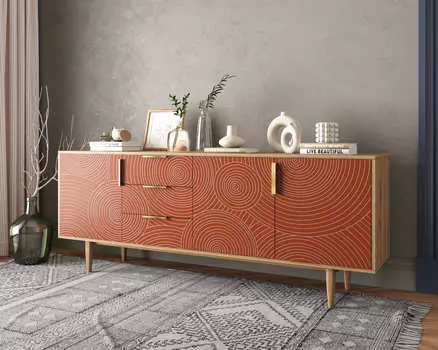 Комод line удлиненный r25/red (etg-home) красный 184x74x40 см.