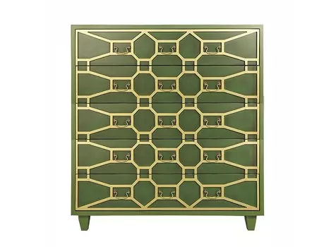 Комод на 5 ящиков emerald (etg-home) зеленый 111x120x43 см.