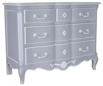 Комод на 5 ящиков людовик (инлавка) серый 116x90x50 см.