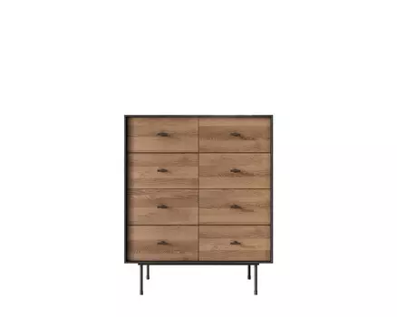 Комод на восемь ящиков emerson (etg-home) коричневый 90x110x45 см.