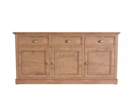 Комод palermo natural с тремя дверками (etg-home) коричневый 156x79x47 см.