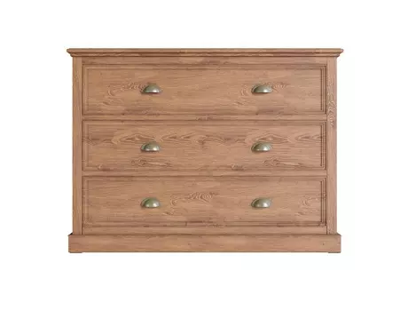 Комод palermo natural с тремя ящиками (etg-home) коричневый 115x85x50 см.