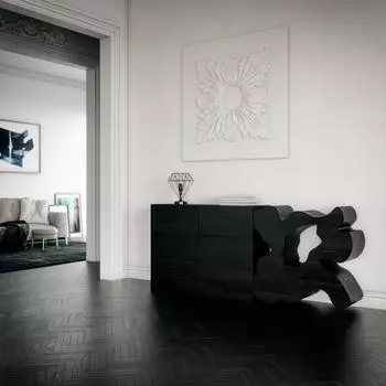 Комод пень 6 ящиков (odingeniy) черный 213x97x40 см.