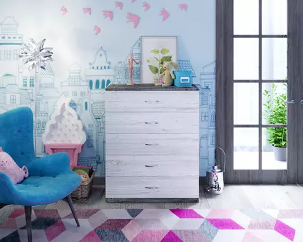 Комод (ярофф) серый 900.0x500.0x1100.0 см.