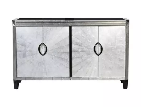 Комод с дверцами sole mio (garda decor) серебристый 160x97x43 см.