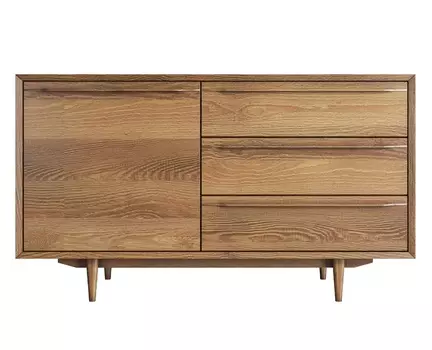 Комод с ящиками и дверцей bruni (etg-home) коричневый 130x75x45 см.