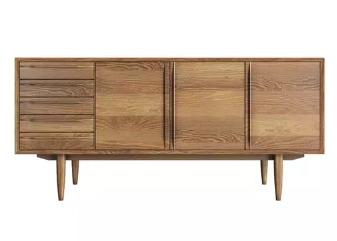 Комод с тремя дверцами bruni (etg-home) коричневый 160x75x45 см.