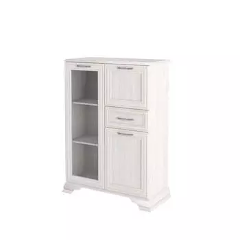 Комод с витриной sofia (софия) белый 93x130x44 см.