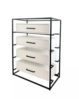 Комод со стеклянной столешницей (for miss) белый 77.0x106.0x40.0 см.