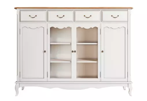 Комод-витрина leontina (etg-home) бежевый 160x120x42 см.